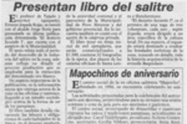 Presentan libro del salitre  [artículo].