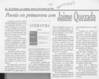 Poesía en primavera con Jaime Quezada  [artículo].