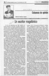 Un escritor magallánico  [artículo] Marino Muños Lagos.