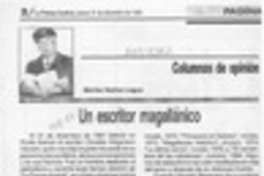 Un escritor magallánico  [artículo] Marino Muños Lagos.