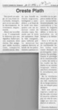 Oreste Plath  [artículo] Graciela Balharry.
