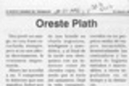 Oreste Plath  [artículo] Graciela Balharry.