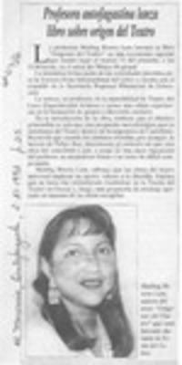 Profesora antofagastina lanza libro sobre origen del teatro  [artículo].