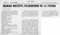 Zelmar Riccetto, patrimonio de la poesía