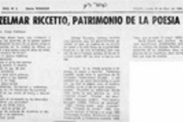Zelmar Riccetto, patrimonio de la poesía