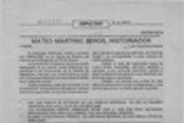 Mateo Martinic Beros, historiador  [artículo] Aristóteles España.