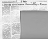 Lanzado oficialmente libro de Digna Rivera  [artículo].