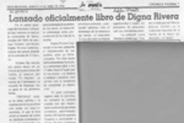 Lanzado oficialmente libro de Digna Rivera  [artículo].