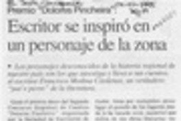 Escritor se inspiró en un personaje de la zona  [artículo].