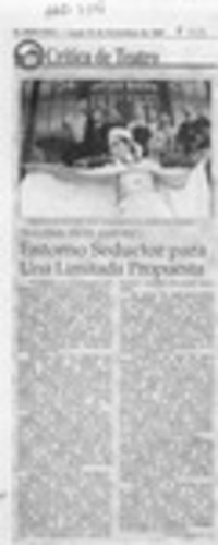 Entorno seductor para una limitada propuesta  [artículo] Carola Oyarzún L.