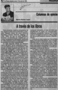 A través de los libros  [artículo] Marino Muñoz Lagos.