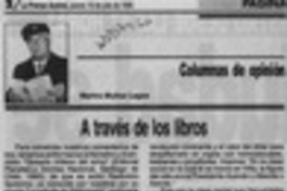 A través de los libros  [artículo] Marino Muñoz Lagos.