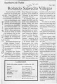 Rolando Saavedra Villegas  [artículo] C. R. I.