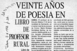 Veinte años de poesía en libro de profesor rural  [artículo].