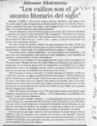 "Los Exilios son el asunto literario del siglo"  [artículo].