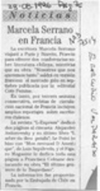 Marcela Serrano en Francia  [artículo].