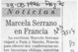 Marcela Serrano en Francia  [artículo].