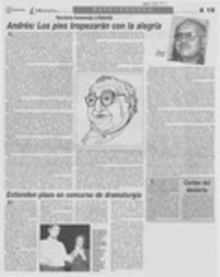 Andrés, los pies tropezarán con la alegría