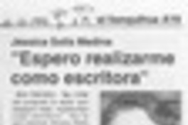"Espero realizarme como escritora"  [artículo].