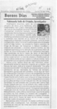 Valenzuela Solís de Ovando, investigador  [artículo] Hermelo Arabane Williams.