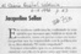 Jacquline Sellan  [artículo] Hernán de la Carrera Cruz.