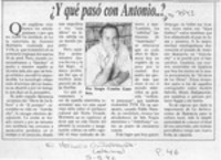 Y qué pasó con Antonio --?  [artículo] Sergio Concha Gamboa.