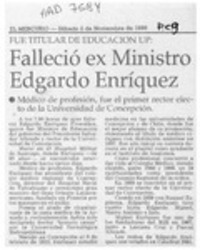 Falleció ex Ministro Edgardo Enríquez  [artículo].
