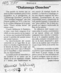 "Chatanooga Choochoo"  [artículo] Josefina Schencke.
