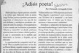 Adiós poeta!  [artículo] Fernando Arriagada Cortés.