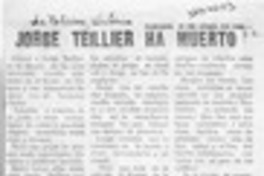 Jorge Teillier ha muerto  [artículo] Jesús Ramos I.