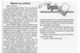 Muere un artista  [artículo] Hernán Pisano Skarmeta