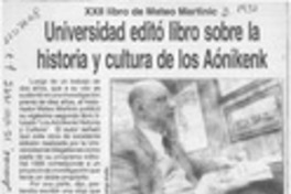 Universidad editó libro sobre la historia y cultura de los Aónikenk