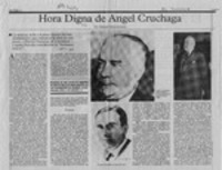 Hora digna de Angel Cruchaga  [artículo] Manuel Silva Acevedo.