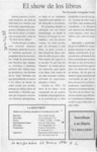 El Show de los libros  [artículo] Fernando Arriagada Cortés.
