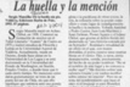 La huella y la mención  [artículo] Marcelo Pellegrini.