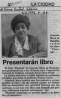 Presentarán libro  [artículo].