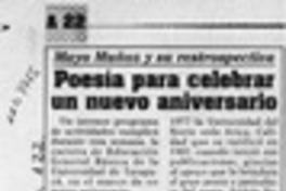 Poesía para celebrar un nuevo aniversario  [artículo].