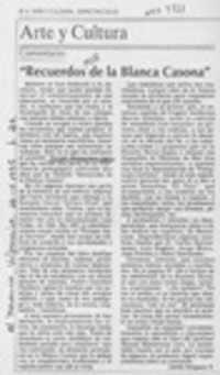 "Recuerdos de la blanca casona"  [artículo] Adolfo Simpson T.