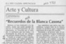 "Recuerdos de la blanca casona"  [artículo] Adolfo Simpson T.