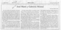 José Martí y Gabriela Mistral  [artículo] Juan Gabriel Araya.