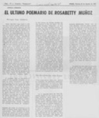 El último poemario de Rosabetty Muñoz