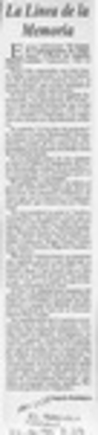 La línea de la memoria  [artículo] Eugenio Rodríguez.