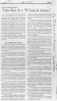 Pedro Ruiz A. y "El guía de Arauco"  [artículo].