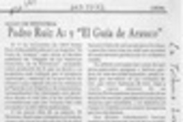 Pedro Ruiz A. y "El guía de Arauco"  [artículo].