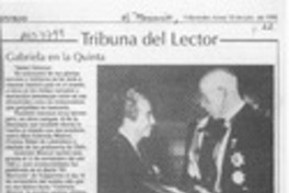 Gabriela en la Quinta  [artículo] Diego Alberto Cerón Mora.