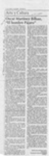 Oscar Martínez Bilbao, "El hombre pájaro"  [artículo] Heraldo Orrego Soto.