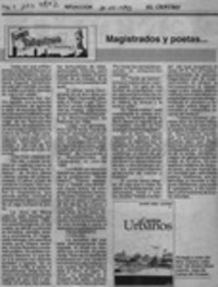 Magistrados y poetas --  [artículo].