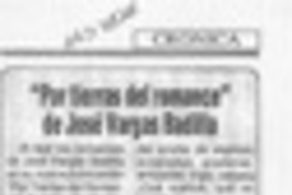 "Por tierras del romance" de José Vargas Badilla