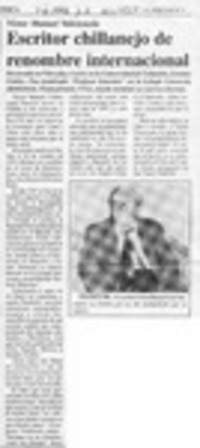 Escritor chillanejo de renombre internacional  [artículo].