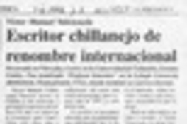 Escritor chillanejo de renombre internacional  [artículo].